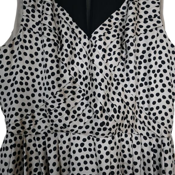 BCBGeneration Womens 12 Fit and Flare Pleated Polka Dot Dress - Picture 7 of 13